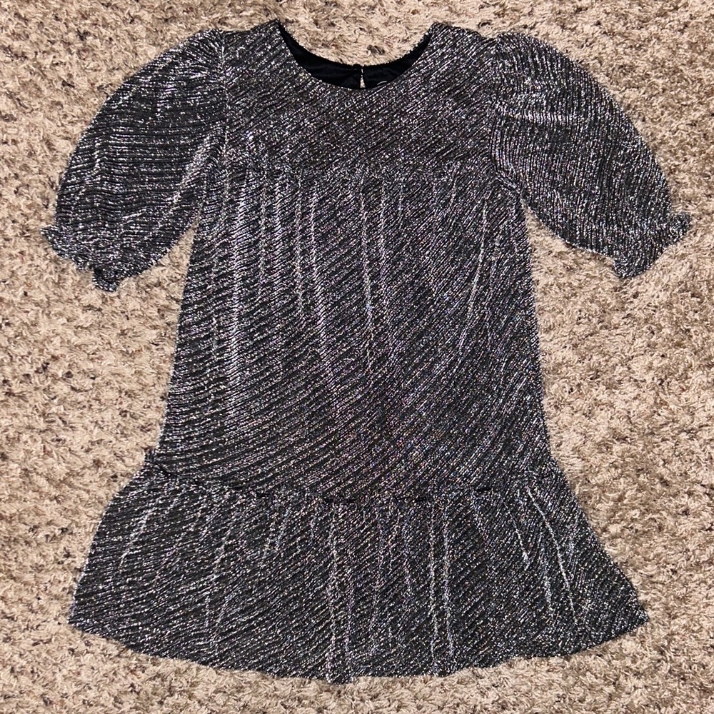 Girls’ (6-6X) Sparkly Black and Silver Dress
